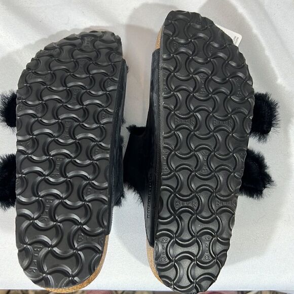 BIRKENSTOCK ARIZONA BIG BUCKLE SHEARLING SANDALS BLACK NWT Various - Picture 8 of 11